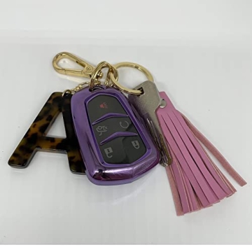 Trendy Leopard Print Keychain with Initial Letter