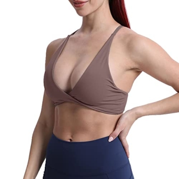 Aoxjox Women's Padded Backless Sports Bra for Fitness