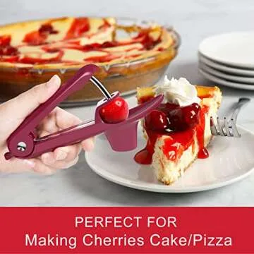 Cherry Pitter Olive Pitter Tool, Cherry Pitter Remover, Fruit Pit Core Remover with Space-Saving Lock Design for Make Fresh Cherry Dishes, Cherry Pie and Jam and Cocktail Cherries