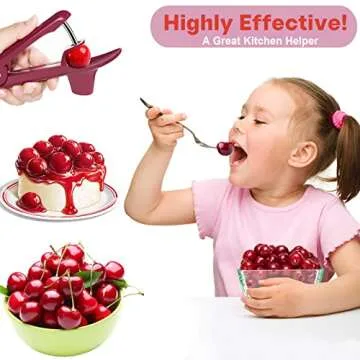 Cherry Pitter Olive Pitter Tool, Cherry Pitter Remover, Fruit Pit Core Remover with Space-Saving Lock Design for Make Fresh Cherry Dishes, Cherry Pie and Jam and Cocktail Cherries