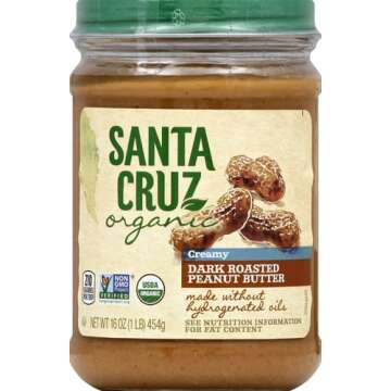 Santa Cruz ORGANIC Creamy Dark Roasted Peanut Butter, 16 Oz