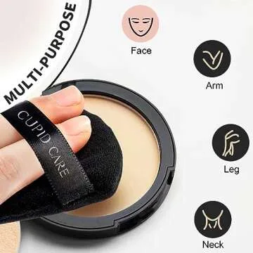 CUPID CARE Triangle Powder Puff Set with Travel Cases