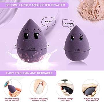 DUAIU 4 Pack Makeup Sponge Set for Flawless Beauty