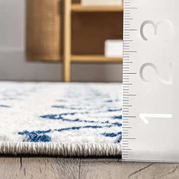 nuLOOM 2x8 Moroccan Blythe Area Rug, Light Blue, Faded Bohemian Design, Stain Resistant, For Bedroom, Dining Room, Living Room, Hallway, Office, Kitchen, Entryway