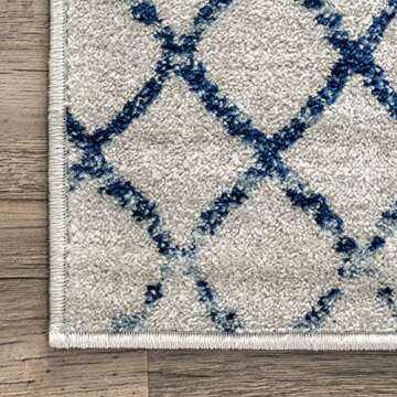 nuLOOM 2x8 Moroccan Blythe Area Rug, Light Blue, Faded Bohemian Design, Stain Resistant, For Bedroom, Dining Room, Living Room, Hallway, Office, Kitchen, Entryway