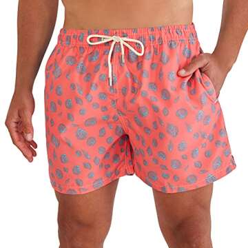 Blue coast yachting Men's Swim Trunks Quick Dry Swim Shorts Printed Bathing Suits with Mesh Lining and Pockets