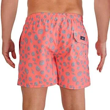 Blue coast yachting Men's Swim Trunks Quick Dry Swim Shorts Printed Bathing Suits with Mesh Lining and Pockets