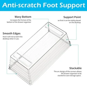 Soulmate Clear Drawer Organizer Set for Effortless Storage Solutions