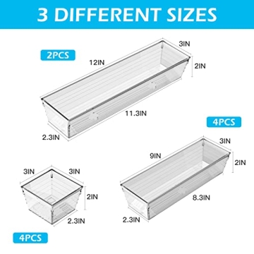 Soulmate Clear Drawer Organizer Set for Effortless Storage Solutions