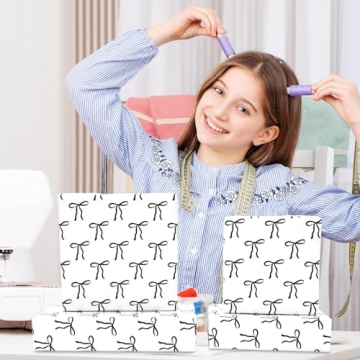 Elegant Black Bow Wrapping Paper Roll for All Occasions 17x32.8 ft