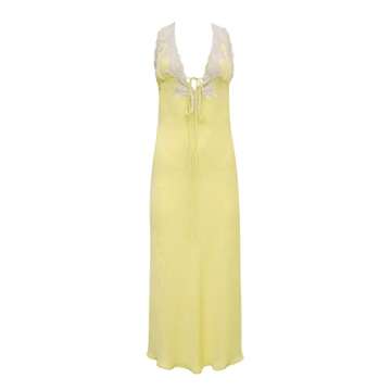 Women Backless Spaghetti Strap Maxi Dress Y2k Lace Strap Satin Tie Dye Bodycon Dress Sexy Party Club Dresses (Yellow008, S)