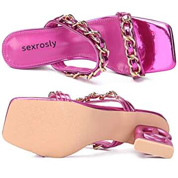 sexrosly Women's Block Heeled Sandals for Elegant Occasions