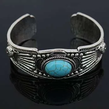 Jianxi Women's Turquoise Cuff Bracelet - Unique Gift Idea