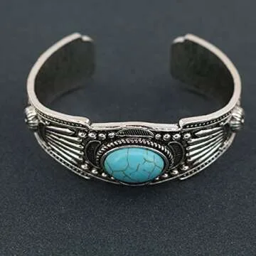 Jianxi Women's Turquoise Cuff Bracelet - Unique Gift Idea