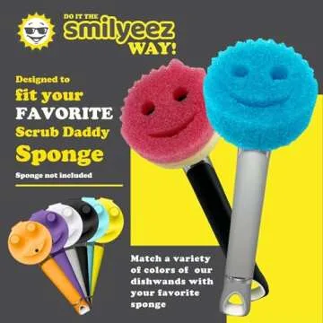 The Original Smiling Sponge Handle Soap Dispensing Handle by Smilyeez for The Smiling Sponge (Purple)