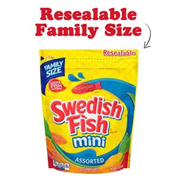 SWEDISH FISH Mini Assorted Soft & Chewy Candy, Family Size, 1.9 lb