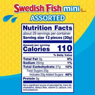 SWEDISH FISH Mini Assorted Soft & Chewy Candy, Family Size, 1.9 lb
