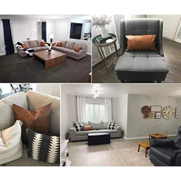 Kdays Brown Faux Leather 16x16 Pillow Cover for Decor