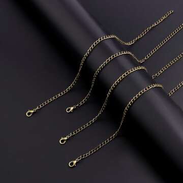 Lemonkey 33 Feet Metal Bronze Necklace Chains Curb Links Chains Bulk for Jewelry Making DIY Craft Kit with Lobster Clasps Jump Rings