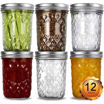 VERONES Wide Mouth Mason Jars 16oz - 12 Pack Ideal for Canning, Gifts, and Storage