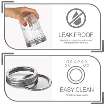 VERONES 16oz Wide Mouth Mason Jars Set of 12