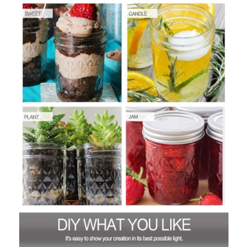 VERONES 16oz Wide Mouth Mason Jars Set of 12