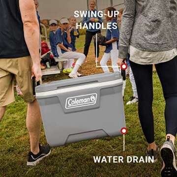 Coleman Classic Series Insulated Portable Cooler, Leak-Resistant Outdoor Hard Cooler Keeps Ice up to 5 Days, 52-Quart