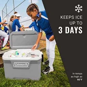 Coleman Classic Series Insulated Portable Cooler, Leak-Resistant Outdoor Hard Cooler Keeps Ice up to 5 Days, 52-Quart