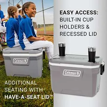 Coleman Classic Series Insulated Portable Cooler, Leak-Resistant Outdoor Hard Cooler Keeps Ice up to 5 Days, 52-Quart