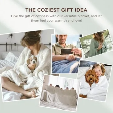 Bedsure 100% Cotton Waffle Weave Blanket Queen Size