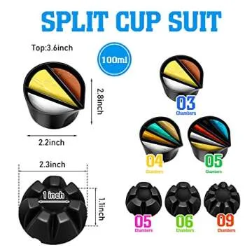 Baderke 6 Pieces Pouring Painting Supplies Split Cups for Paint Acrylic Silicone Resin Flower Acryli...