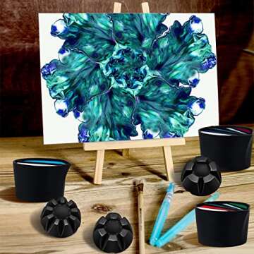 Baderke 6 Pieces Pouring Painting Supplies Split Cups for Paint Acrylic Silicone Resin Flower Acrylic Leaky Fluid Mixing Cups 3/4/5 Channels Dividers Art Accessories Crafts DIY Drawing Tools