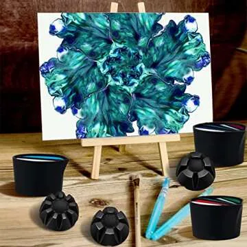 Baderke 6 Pieces Pouring Painting Supplies Split Cups for Paint Acrylic Silicone Resin Flower Acrylic Leaky Fluid Mixing Cups 3/4/5 Channels Dividers Art Accessories Crafts DIY Drawing Tools