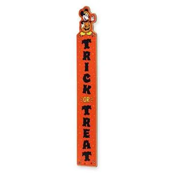 Disney Mickey Mouse Trick or Treat Vertical Leaner Wood Wall Decor - Large Mickey Mouse Halloween Si...