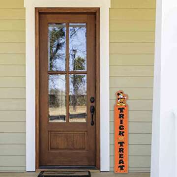 Disney Mickey Mouse Trick or Treat Vertical Leaner Wood Wall Decor - Large Mickey Mouse Halloween Sign for Home