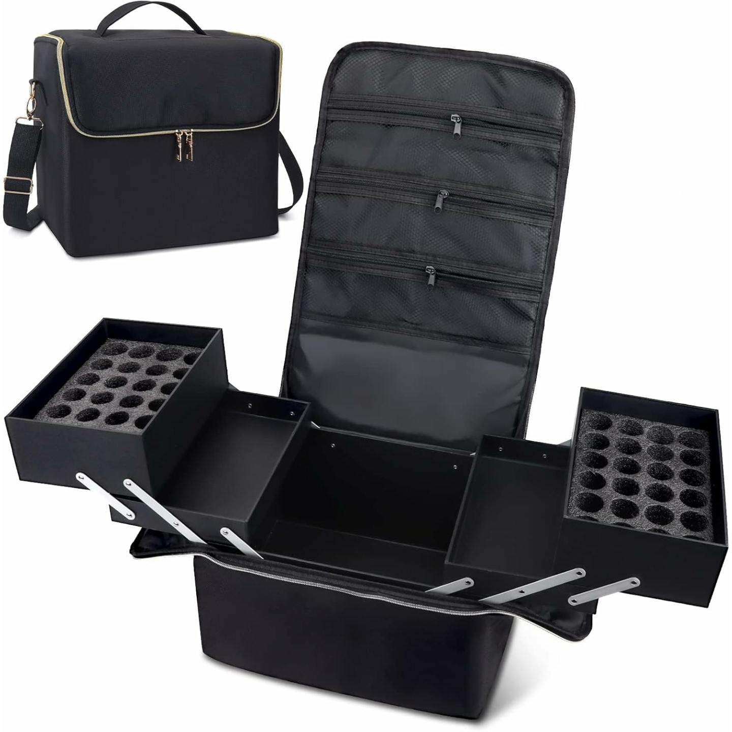 Deciniee 4 Tier Makeup Train Case - Nail & Beauty Storage