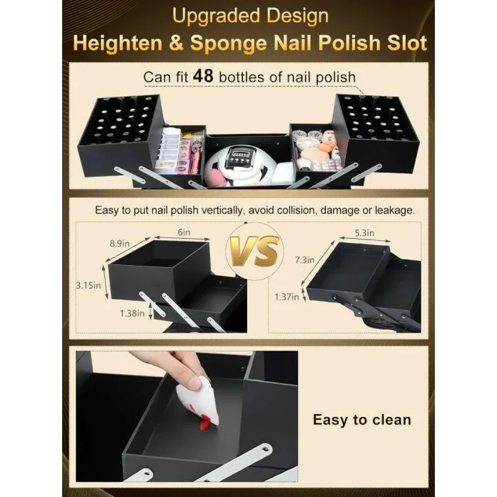 Deciniee 4 Tier Makeup Train Case - Nail & Beauty Storage