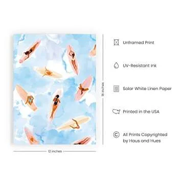 Beach Art Posters for Ocean Lovers - Vibrant Surfing Artwork