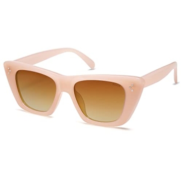 SOJOS Retro Trendy Cat Eye Polarized Sunglasses for Women Cute Stylish UV400 Sunnies SJ2199, Light P...