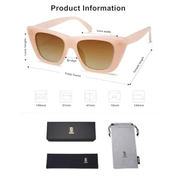 SOJOS Cat Eye Polarized Sunglasses for Women Stylish UV400