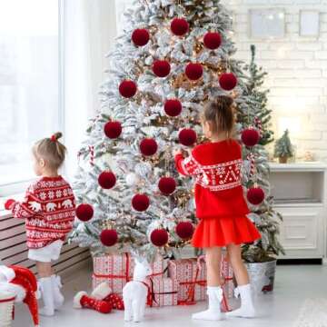 Menkxi 30 Velvet Christmas Balls - Elegant Holiday Ornaments