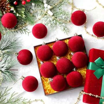 Menkxi 30 Velvet Christmas Balls - Elegant Holiday Ornaments