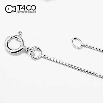 T400 Pearl Necklace for Women Girls Sterling Silver Pendant Wedding Jewelry