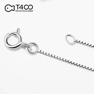 T400 Pearl Necklace for Women Girls Sterling Silver Pendant Wedding Jewelry