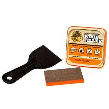 Gorilla All Purpose Wood Filler Wood Repair Kit with Putty Knife and Sanding Block
