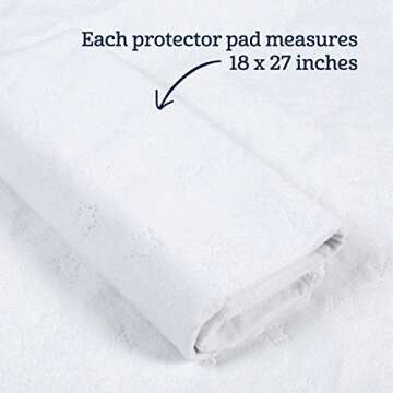 Gerber, Baby Boys and Girls Newborn Infant Baby Toddler Nursery Waterproof Barrier Bedding Crib Protector Pad, 18”x 7”, White, 2 Pack