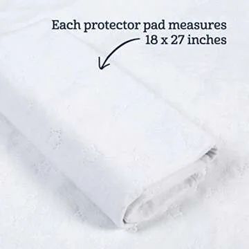 Gerber, Baby Boys and Girls Newborn Infant Baby Toddler Nursery Waterproof Barrier Bedding Crib Protector Pad, 18”x 7”, White, 2 Pack