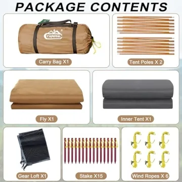 Camppal 2-3 Person Tent Backpacking Tent, Waterproof Windproof 4 Season Tent for Camping, Easy Setup Two Person Tent for Backpacking, Hiking, Hunting, Motor Cycling & Biking