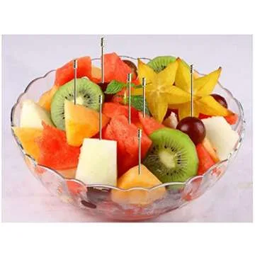 LB-LAIBA Stainless Steel Cocktail Picks Martini Olive Picks for Mojitos Bloody Marys Olives Appetizers Fruits Sandwiches Drink Home Bar Decor 10 pieces (Gold)