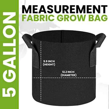 Utopia Home 20 Pack 5 Gallon Grow Bags, 300G Thickened Nonwoven Plant Fabric Pots for Outdoor, Grow ...